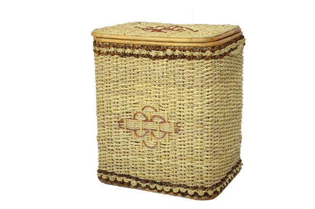 26-0002/1 BAULE PORTA BIANCHERIA RATTAN VIMINI CM 60X33X34 H